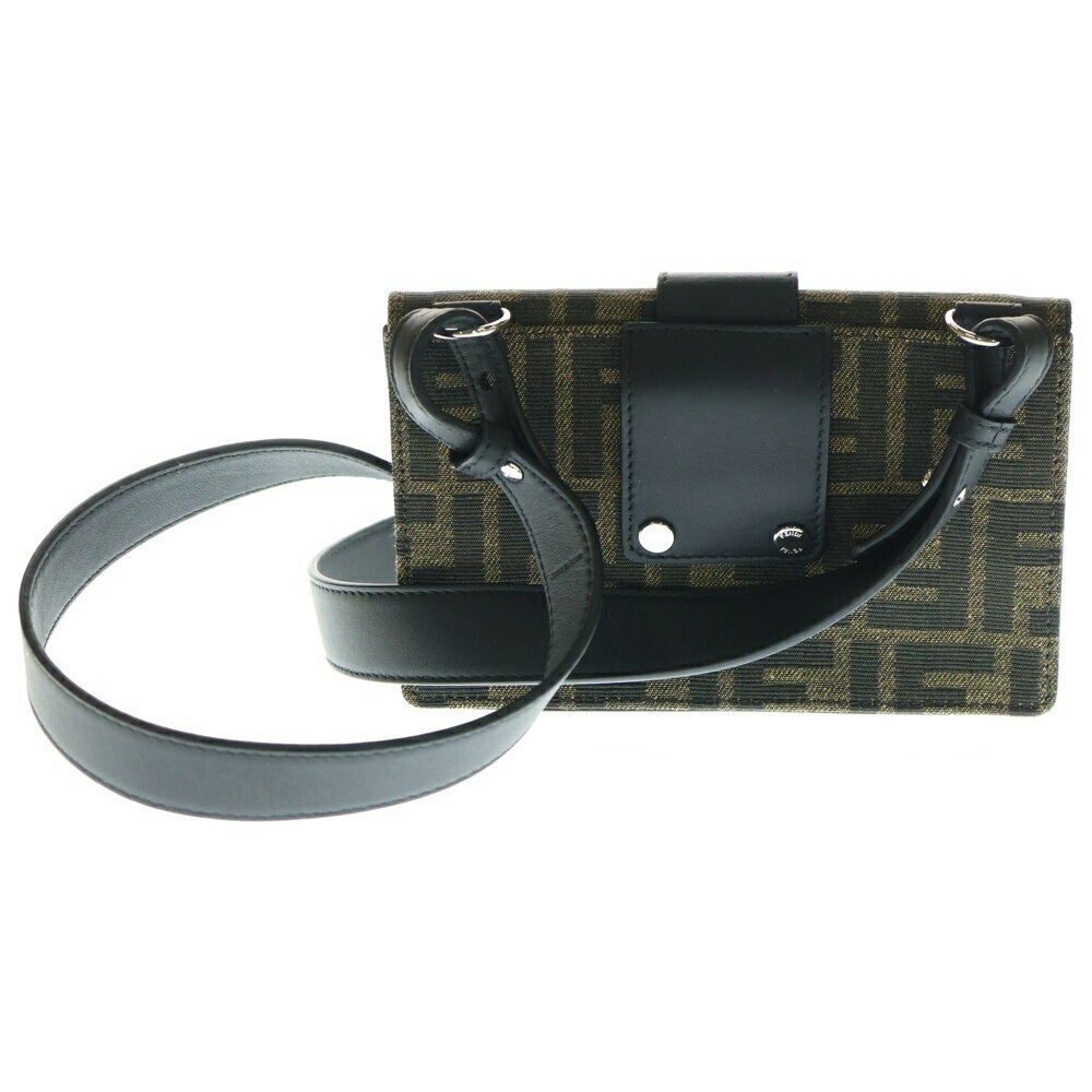 FENDI Baguette Slim Clutch Brown FF Jacquard Shoulder Bag Crossbody Waist Belt - Picture 2 of 6